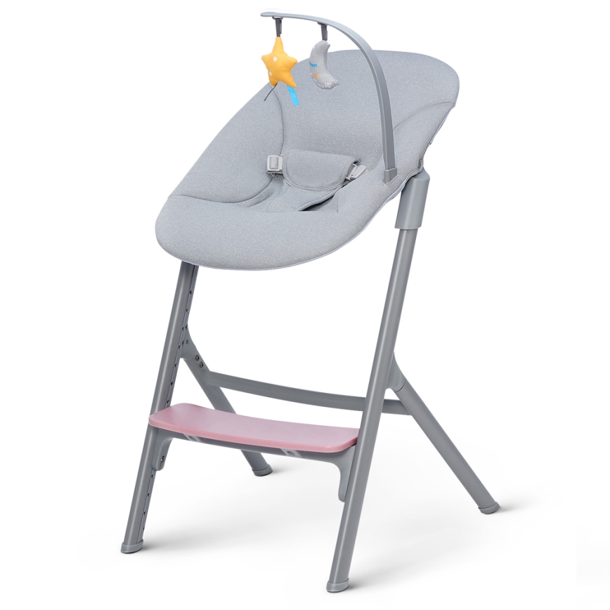 KINDERKRAFT SELECT - Barnmatstol 3-i-1 LIVY Premium Aster pink + babysitter CALMEE