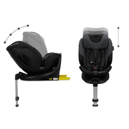 KINDERKRAFT SELECT - Bilbarnstol med vridbar bas I-FIX (40-150 cm) Grafitsvart
