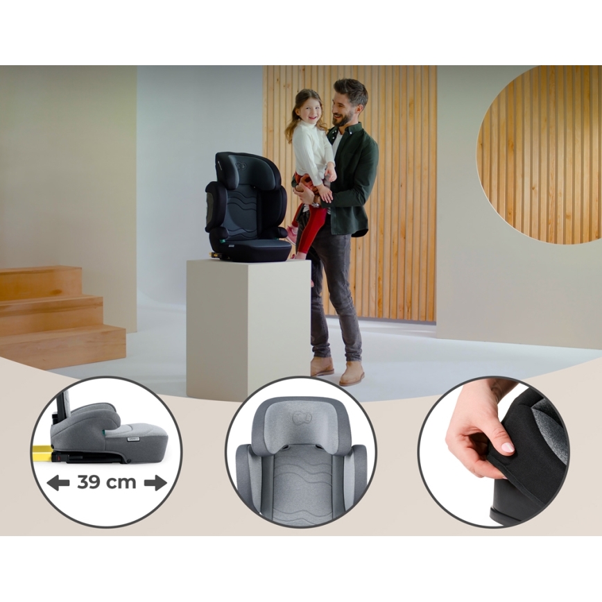 KINDERKRAFT SELECT - Bilbarnstol XPAND 2 i-Storlek (100-150 cm) Premium Raket grå