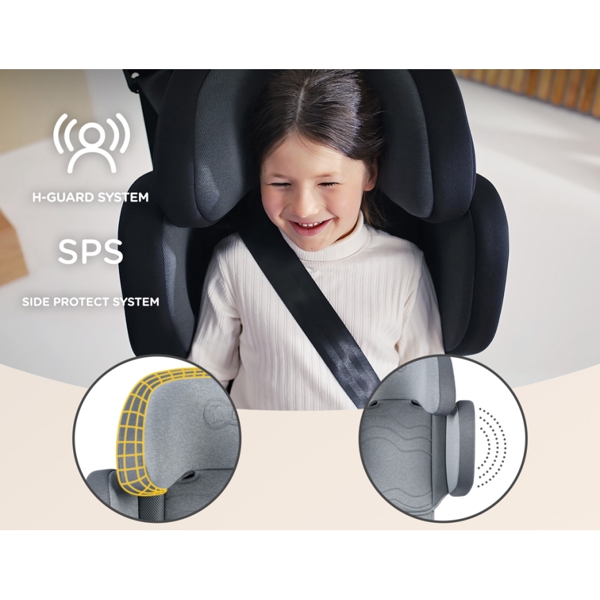 KINDERKRAFT SELECT - Bilbarnstol XPAND 2 i-Storlek (100-150 cm) Premium Raket grå