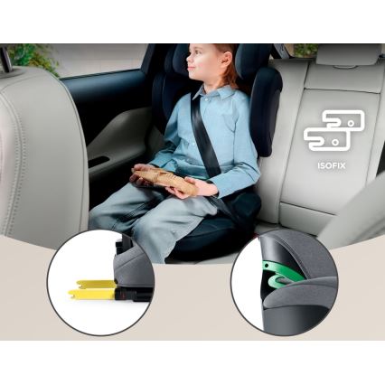 KINDERKRAFT SELECT - Bilbarnstol XPAND 2 i-Storlek (100-150 cm) Premium Raket grå