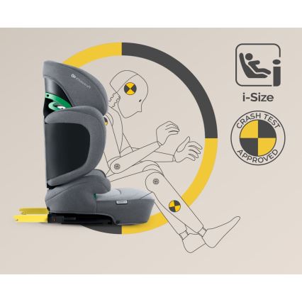 KINDERKRAFT SELECT - Bilbarnstol XPAND 2 i-Storlek (100-150 cm) Premium Raket grå