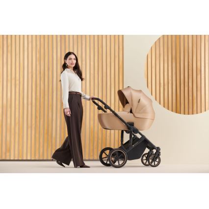 KINDERKRAFT SELECT - Kombinations barnvagn 3i1 PRIME 2 Premium Sandrose beige + bilstol