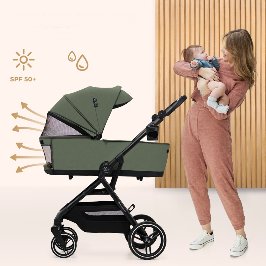 KINDERKRAFT SELECT - Kombinerad 2-i-1-barnvagn YOXI Mystic green