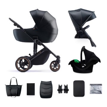 KINDERKRAFT SELECT - Kombinerad 3-i-1-vagn PRIME 2 Premium Venezian svart + bilbarnstol