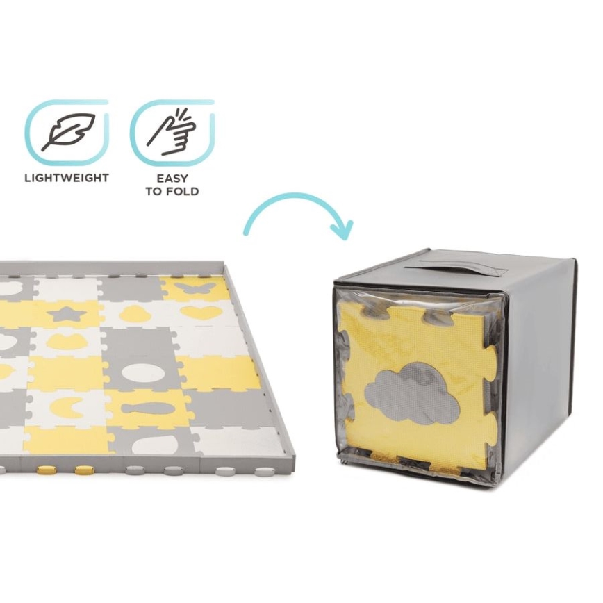 KINDERKRAFT - Skumpussel LUNO 30pcs grå/gul