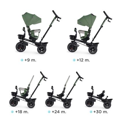 KINDERKRAFT SELECT - Trehjuling för barn SPINSTEP Premium grön