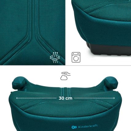 KINDERKRAFT - Sitsförhöjare I-BOOST 2 PRO i-Size 125–150 cm turkos