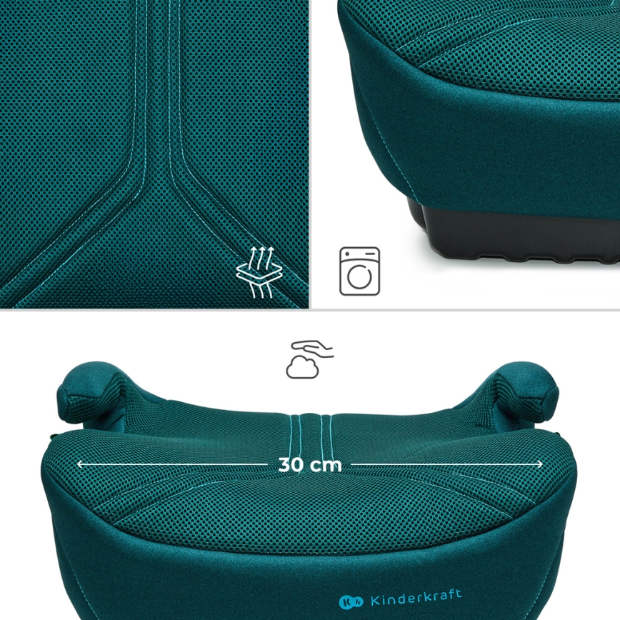 KINDERKRAFT - Sitsförhöjare I-BOOST 2 PRO i-Size 125–150 cm turkos