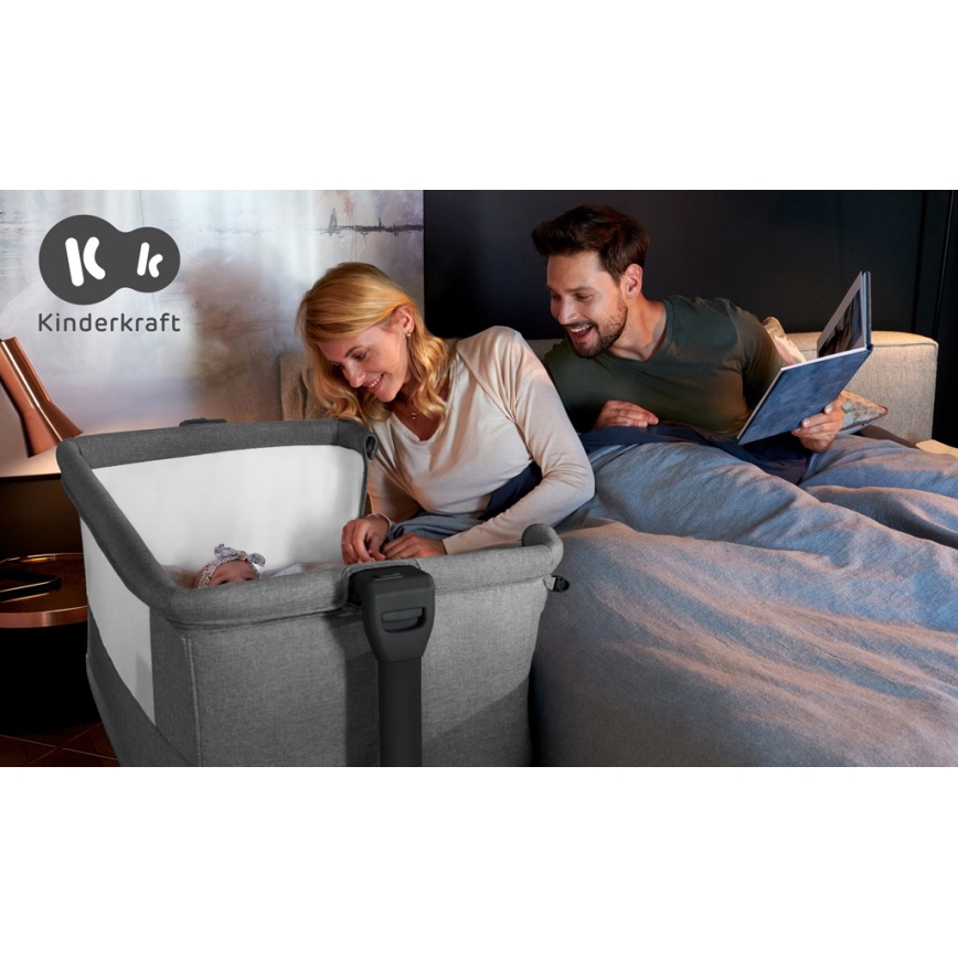 KINDERKRAFT - Spjälsäng NESTE GROW ljusgrå