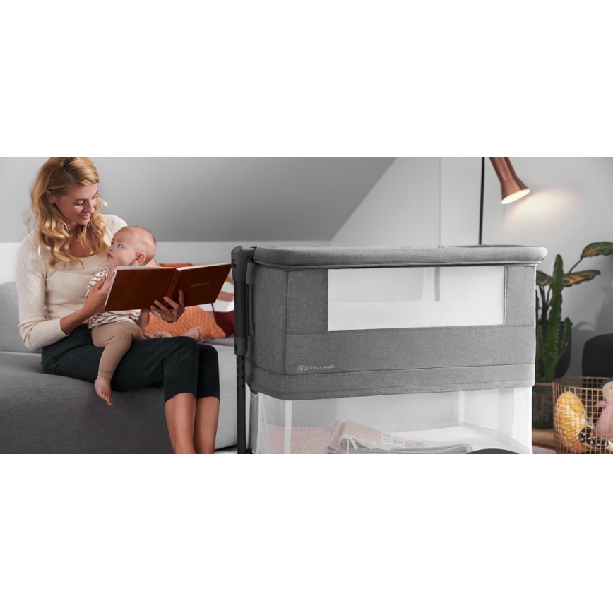 KINDERKRAFT - Spjälsäng NESTE GROW mörk