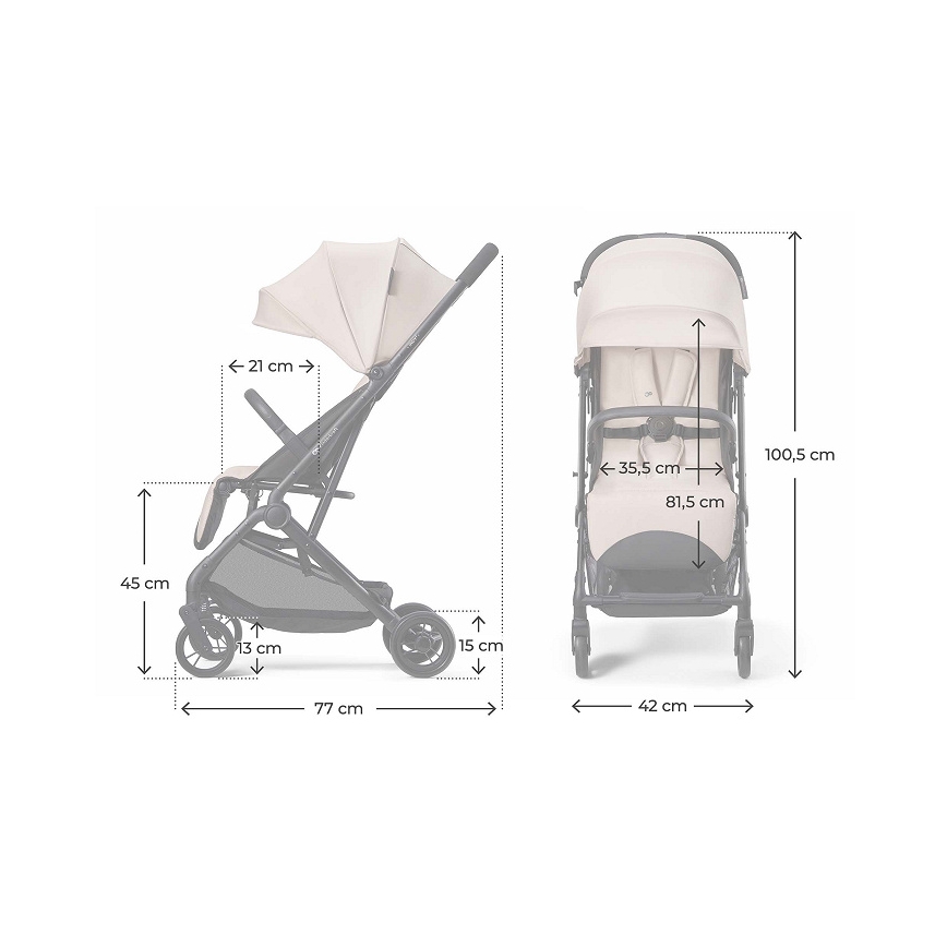 KINDERKRAFT - Sportig barnvagn INDY 3 Misty Beige