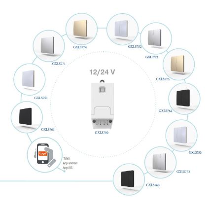Kinetisk trådlös 1-polig IP67-strömbrytare i guld