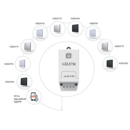 Kinetisk trådlös 1-polig strömbrytare IP67, silver