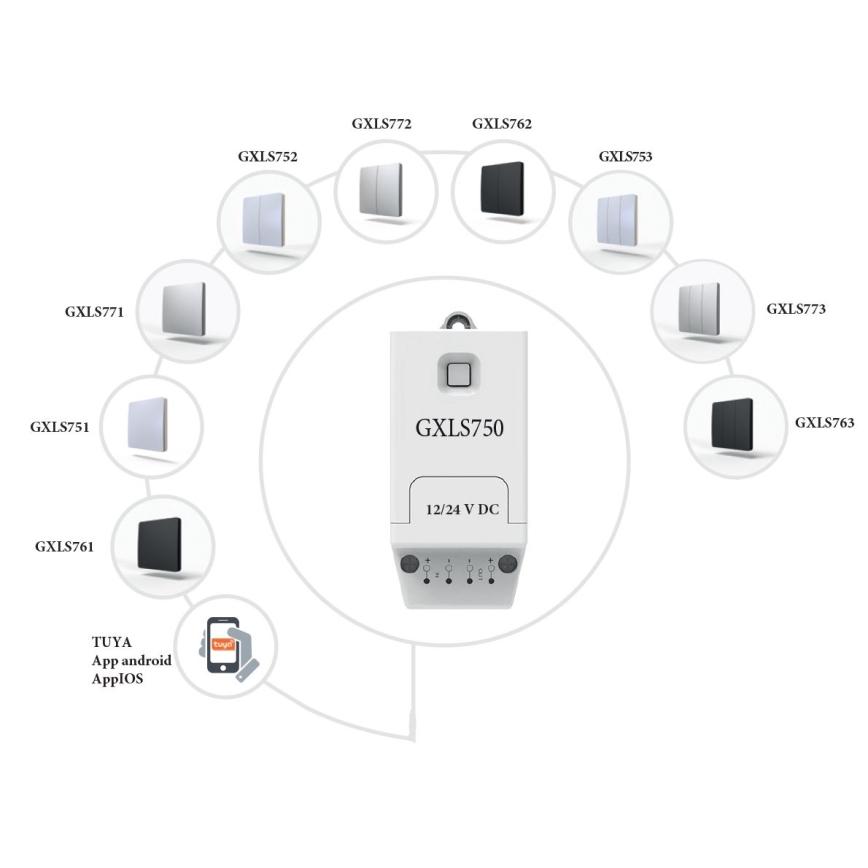 Kinetisk trådlös 1-polig strömbrytare IP67, silver