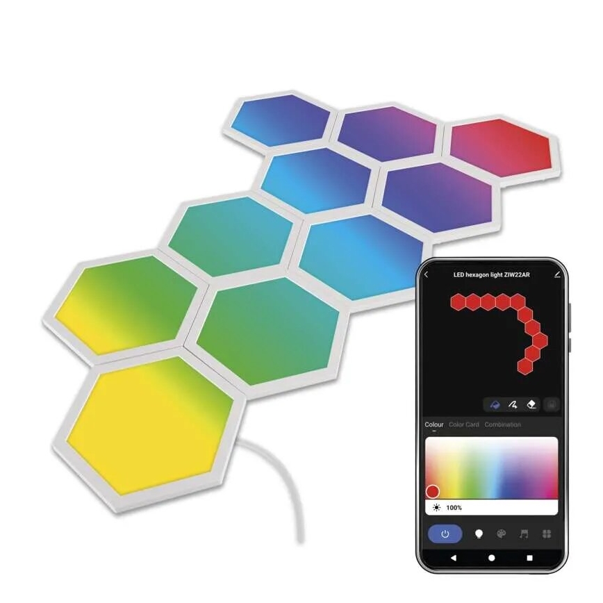 KIT 10x RGBIC Ljusreglerad panel LED/1,9W/230V Wi-Fi Tuya