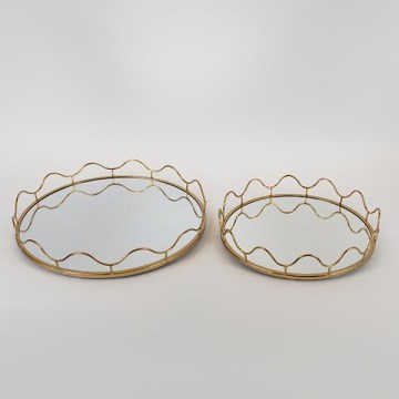 KIT 2x Dekorativt bricka diameter 39/30,5 cm