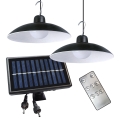KIT 2x LED Dimbar pendelampa med solceller och skymningsensor LED/6W/3,7V 2000 mAh IP44 + fjärrkontroll