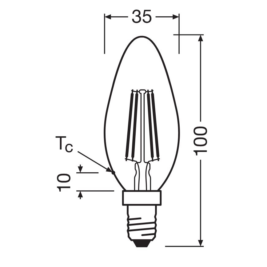 KIT 2x LED glödlampa FILAMENT B35 E14/4W/230V 4000K - Osram
