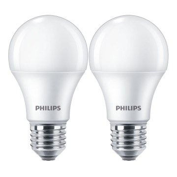 KIT 2x LED glödlampa Philips A60 E27/10W/230V 4000K