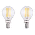KIT 2x LED glödlampa VINTAGE E14/4W/230V 2700K - Globo 10589-2K