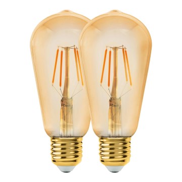 KIT 2x LED glödlampa VINTAGE ST64 E27/6W/230V 2200K - Eglo 11783