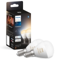 KIT 2x LED Ljusreglerad glödlampa Philips Hue WHITE AMBIANCE P45 E14/5,1W/230V 2200-6500K