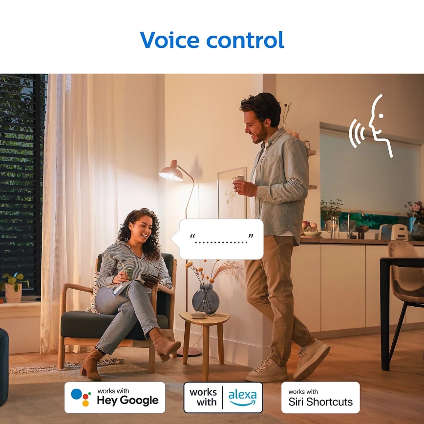 KIT 2x LED RGB dimbar glödlampa Philips A60 E27/8W/230V Wi-Fi