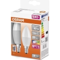 KIT 2x LED RGBW dimbar lampa B38 E14/4,9W/230V 2700K + fjärrkontroll - Osram