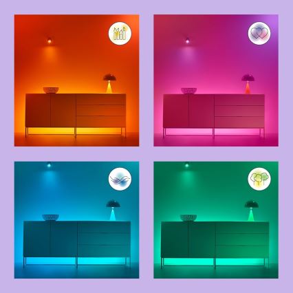 KIT 2x LED RGBW dimbar lampa C37 E14/4,9W/230V 2200-6500K Wi-Fi - WiZ