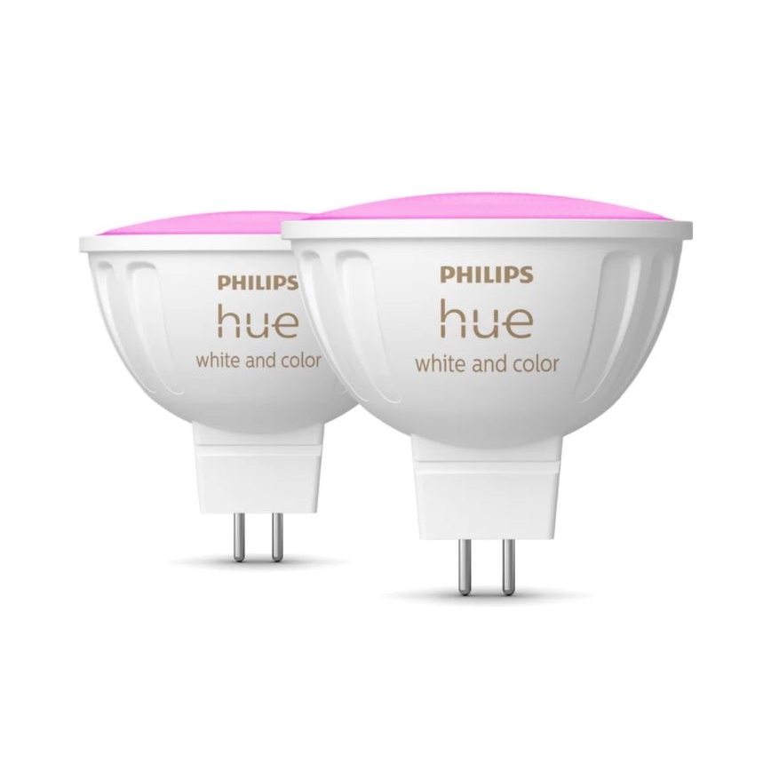 KIT 2x LED RGBW dimbar lampa Philips Hue White And Color Ambiance GU5,3/MR16/6,3W/12V 2000-6500K