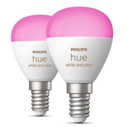 KIT 2x LED RGBW dimbar lampa Philips Hue White And Color Ambiance P45 E14/5,1W/230V 2000-6500K