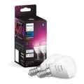 KIT 2x LED RGBW dimbar lampa Philips Hue White And Color Ambiance P45 E14/5,1W/230V 2000-6500K