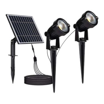 KIT 2x LED utomhus solcellslampa 2xLED/1,2W/3,7V IP65 3000K