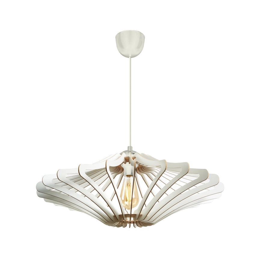 KIT 2x Ljuskrona med textilsladd 1xE27/60W/230V vit diameter 47 cm