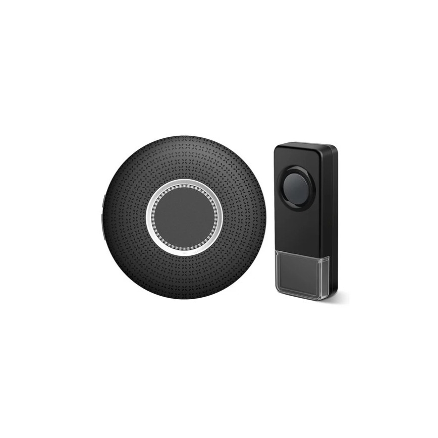 KIT 2x Plugin trådlös dörrklocka 230V 1xA23 IP55 svart
