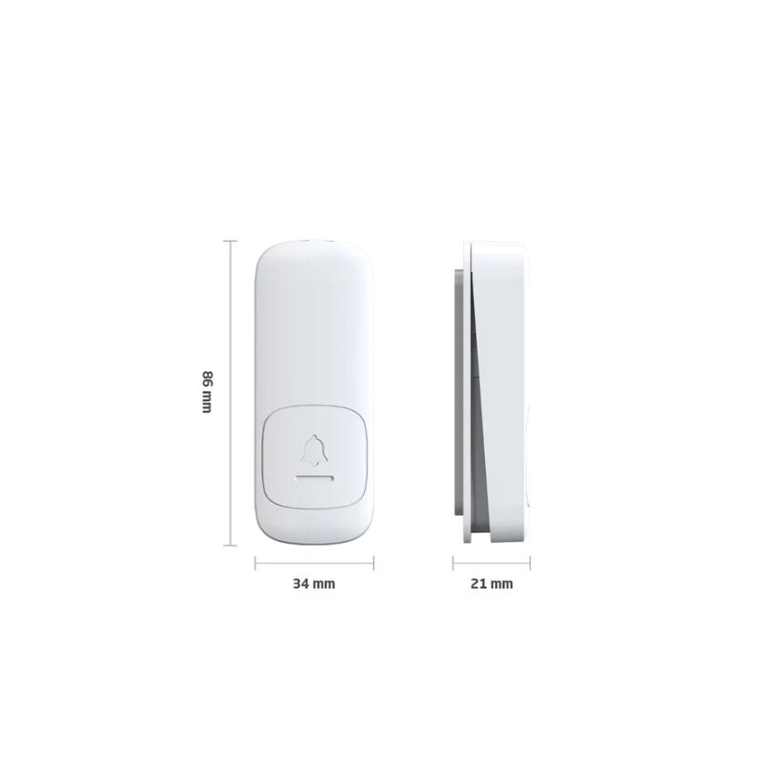 KIT 2x Plugin trådlös dörrklocka kinetisk 230V svart