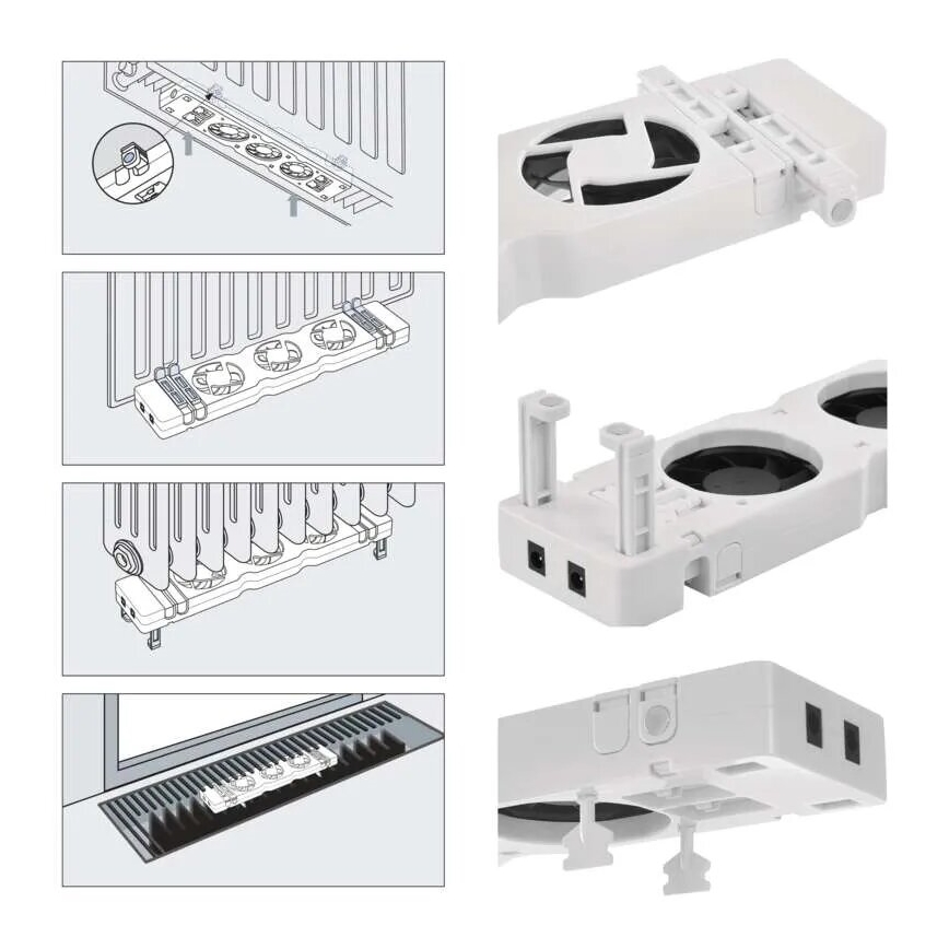 KIT 2x Radiatorfläktar 5/230V vit