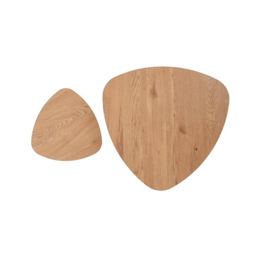 KIT 2x Sidobord NICEA diameter 40/60 cm gyllene ek/svart