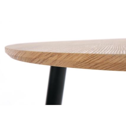 KIT 2x Sidobord NICEA diameter 40/60 cm gyllene ek/svart