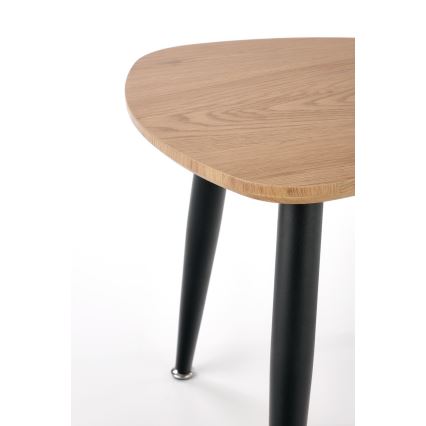 KIT 2x Sidobord NICEA diameter 40/60 cm gyllene ek/svart