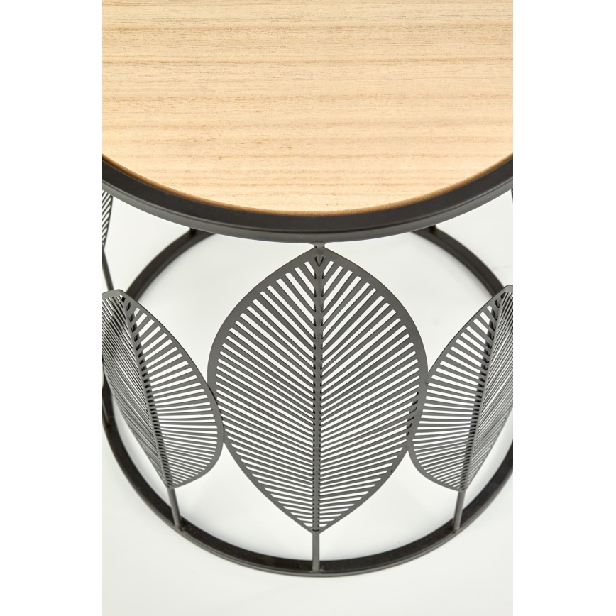 KIT 2x Soffbord FOLLA diameter 33/40 cm svart