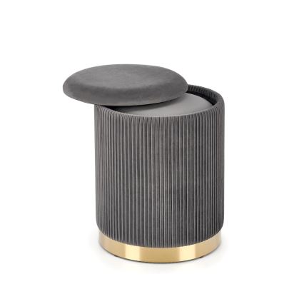 KIT 2x Taburett MONTY diameter 36/66 cm grå/guld