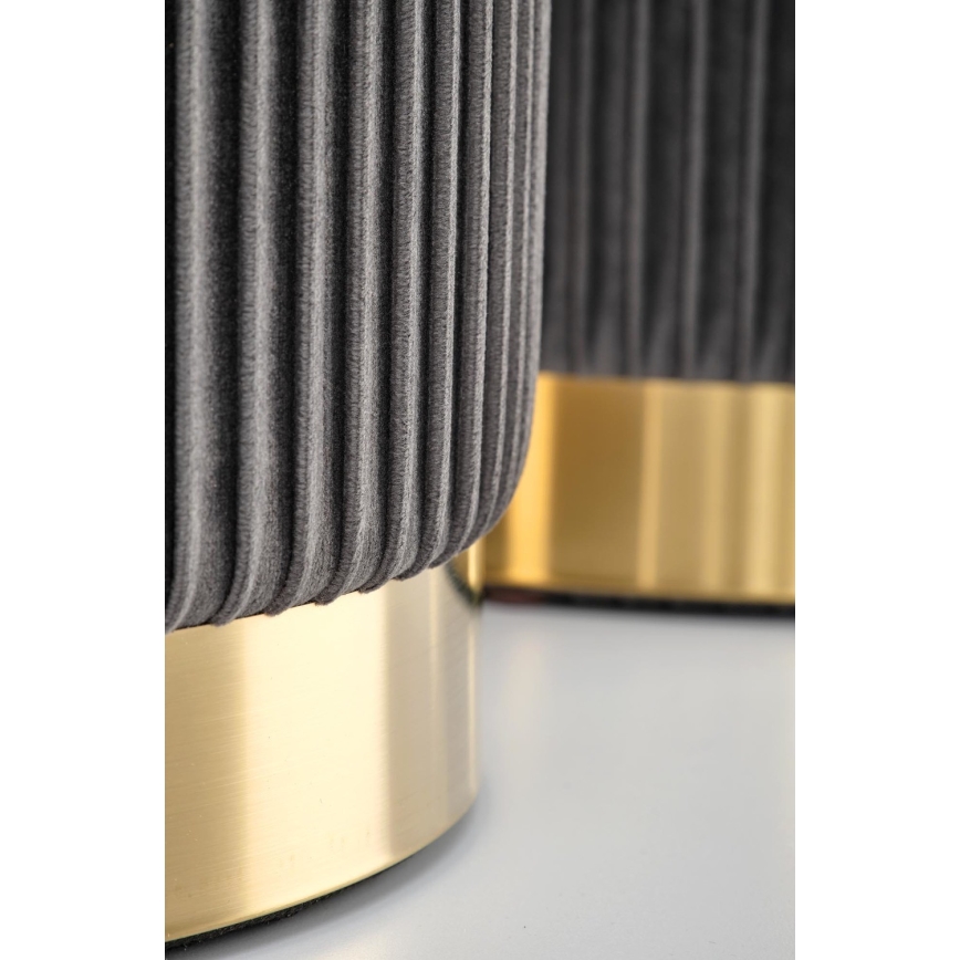 KIT 2x Taburett MONTY diameter 36/66 cm grå/guld