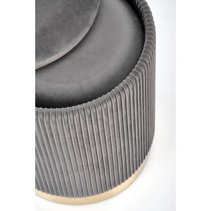 KIT 2x Taburett MONTY diameter 36/66 cm grå/guld