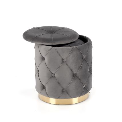 KIT 2x Taburett POLLY diameter 40/44 cm grå/guld