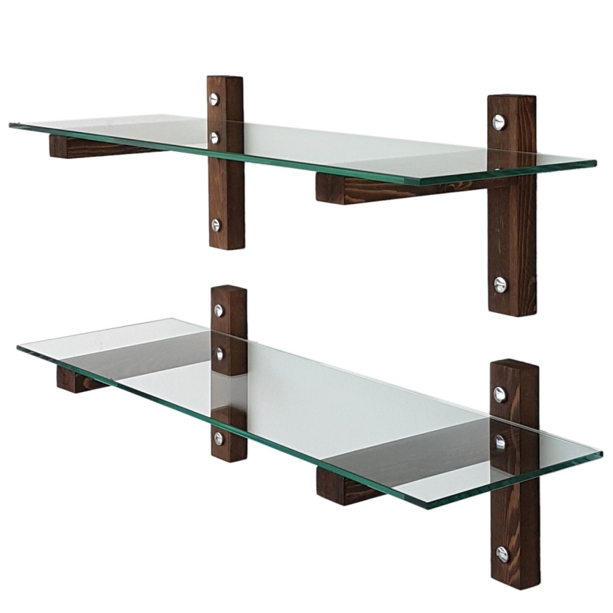 KIT 2x Vägghylla 25x85 cm tall/genomskinlig