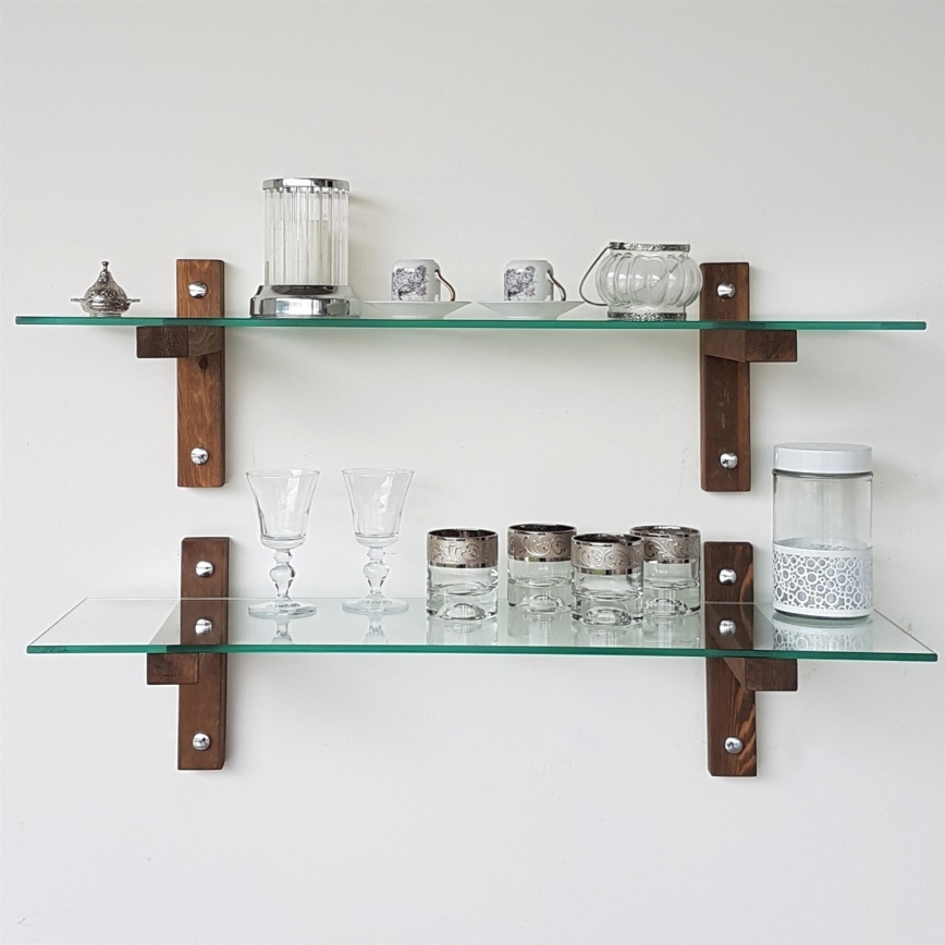 KIT 2x Vägghylla 25x85 cm tall/genomskinlig