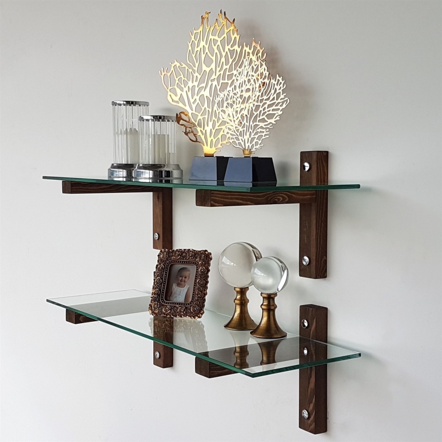 KIT 2x Vägghylla 25x85 cm tall/genomskinlig