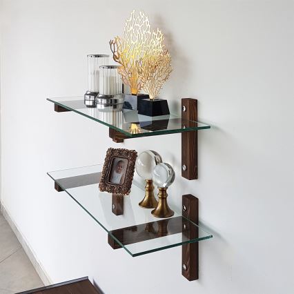 KIT 2x Vägghylla 25x85 cm tall/genomskinlig